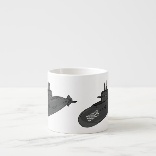 Darstellung des unterseeischen Cartoon Espressotasse (Vorderseite)