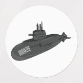 Darstellung des unterseeischen Cartoon Etiketten (Design 2)