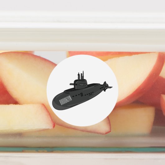 Darstellung des unterseeischen Cartoon Etiketten (Befestigt)