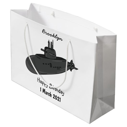 Darstellung des unterseeischen Cartoon Große Geschenktüte (Rückseite Schrägansicht)