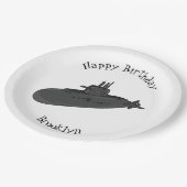 Darstellung des unterseeischen Cartoon Pappteller (Schrägansicht)