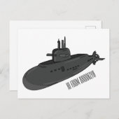 Darstellung des unterseeischen Cartoon Postkarte (Vorne/Hinten)