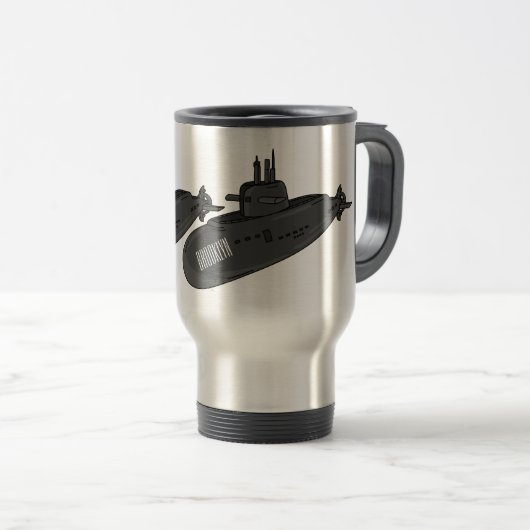 Darstellung des unterseeischen Cartoon Reisebecher (VorderseiteRechts)