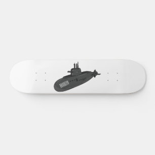 Darstellung des unterseeischen Cartoon Skateboard