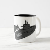 Darstellung des unterseeischen Cartoon Zweifarbige Tasse (VorderseiteRechts)