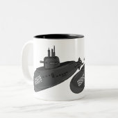 Darstellung des unterseeischen Cartoon Zweifarbige Tasse (Vorderseite Links)