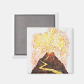 Darstellung des Vulkanausbruchs Magnet (Vorderseite/Rückseite)