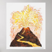 Darstellung des Vulkanausbruchs Poster (Vorne)