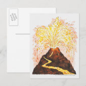 Darstellung des Vulkanausbruchs Postkarte (Vorne/Hinten)