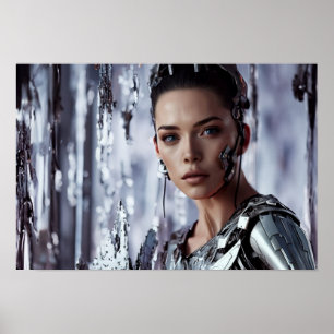 Darstellung einer Cyberfrau Poster
