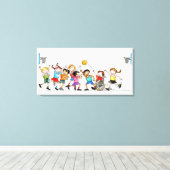 Darstellung einer Gruppe von Kindern, einschließli Leinwanddruck (Insitu (Holzboden))