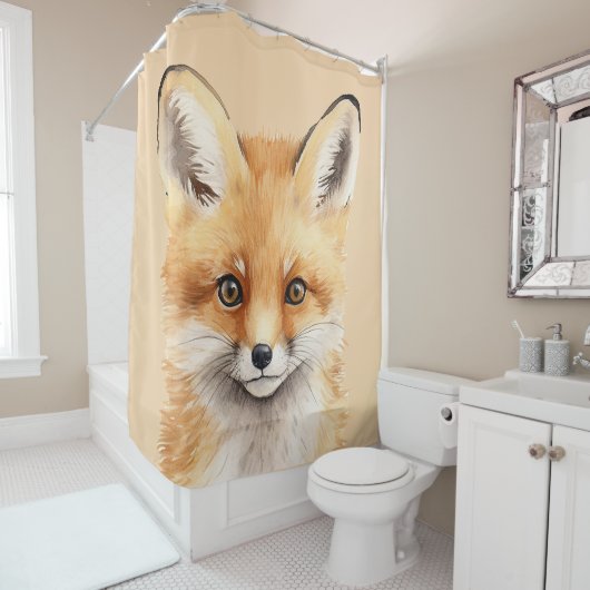 Darstellung einer niedlichen Fuchsfarbe Duschvorhang (Beispiel)