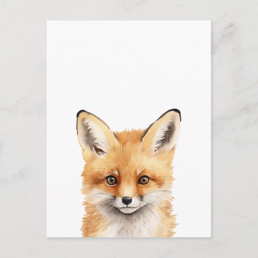 Darstellung einer niedlichen Fuchsfarbe Postkarte (Vorderseite)