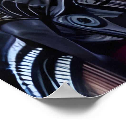 Darstellung einer roten beängstigenden Alien | AI  Poster (Ecke)