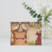 Darstellung eines Alchimisten bei der Arbeit Postkarte (Stehend Vorderseite)