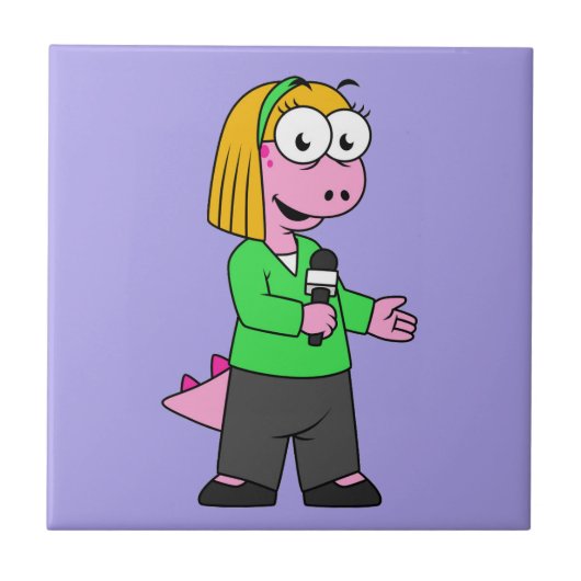 Darstellung eines Allosaurus-Nachrichtenreporters. Fliese (Vorderseite)