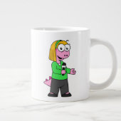 Darstellung eines Allosaurus-Nachrichtenreporters. Jumbo-Tasse (Rechts)