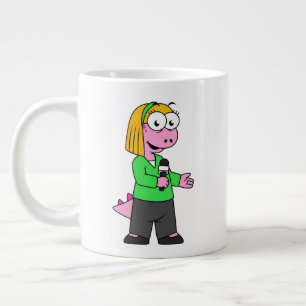 Darstellung eines Allosaurus-Nachrichtenreporters. Jumbo-Tasse