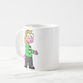 Darstellung eines Allosaurus-Nachrichtenreporters. Kaffeetasse (Vorderseite Links)