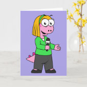 Darstellung eines Allosaurus-Nachrichtenreporters. Karte (Gelbe Blume)