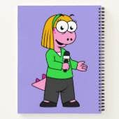 Darstellung eines Allosaurus-Nachrichtenreporters. Notizblock (Rückseite)