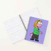 Darstellung eines Allosaurus-Nachrichtenreporters. Notizblock (Innenseite)