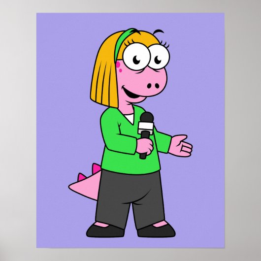 Darstellung eines Allosaurus-Nachrichtenreporters. Poster (Vorne)