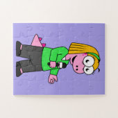 Darstellung eines Allosaurus-Nachrichtenreporters. Puzzle (Horizontal)