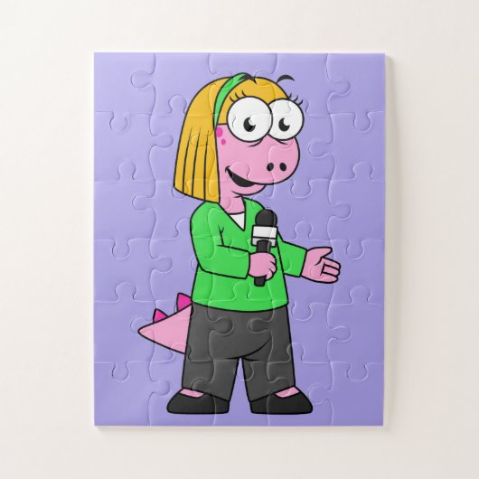 Darstellung eines Allosaurus-Nachrichtenreporters. Puzzle (Vertikal)