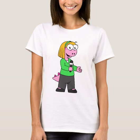 Darstellung eines Allosaurus-Nachrichtenreporters. T-Shirt (Vorderseite)