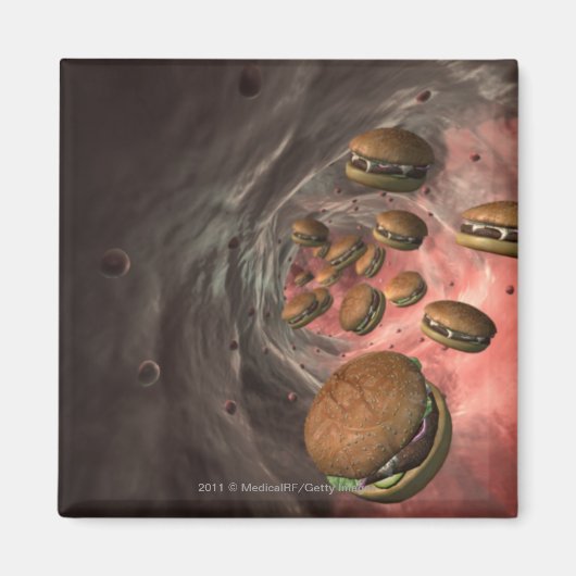 Darstellung eines Blutgefäßes mit Burgern Magnet (Vorne)