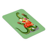 Darstellung eines Brontosaurus, der Maracas spielt Magnet (Rechte Seite)