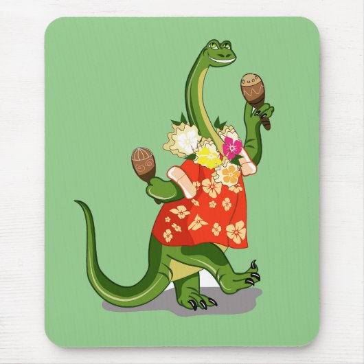 Darstellung eines Brontosaurus, der Maracas spielt Mousepad (Vorne)