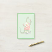 Darstellung eines Brontosaurus, der Maracas spielt Post-it Klebezettel (Auf Schreibtisch)