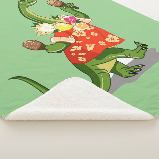 Darstellung eines Brontosaurus, der Maracas spielt Sherpadecke (3/4)