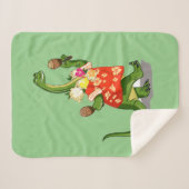 Darstellung eines Brontosaurus, der Maracas spielt Sherpadecke (Vorderseite (Horizontal))