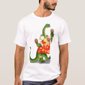 Darstellung eines Brontosaurus, der Maracas spielt T-Shirt (Vorderseite)