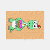 Darstellung eines Brontosaurus mit Geburtstagskuch Fleecedecke (Vorderseite (Horizontal))