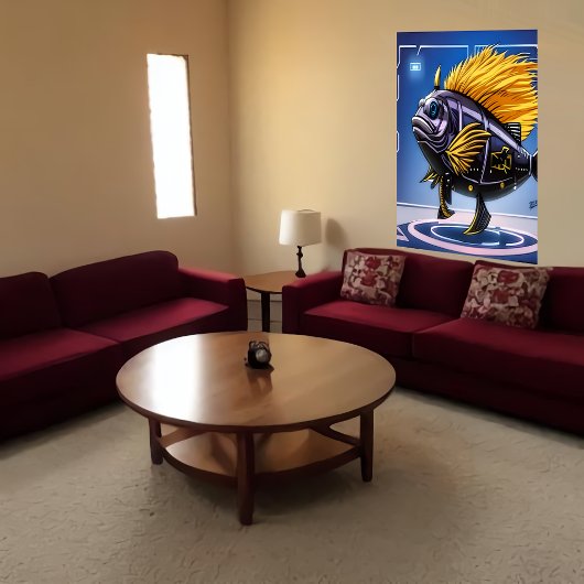 Darstellung eines Fisches in einer Polizeiuniform  Poster