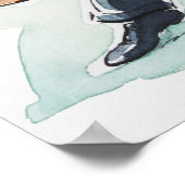 Darstellung eines Fuchses in Anzug und Oberteil Poster (Ecke)