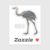 Darstellung eines größeren Rhea-Cartoon Aufkleber (Blatt)