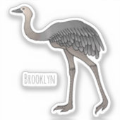 Darstellung eines größeren Rhea-Cartoon Aufkleber (Vorderseite)