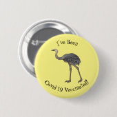 Darstellung eines größeren Rhea-Cartoon Button (Vorne & Hinten)