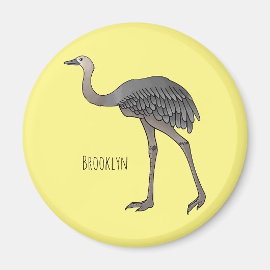 Darstellung eines größeren Rhea-Cartoon Magnet (Vorne)