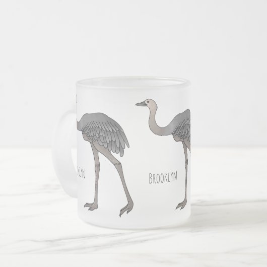 Darstellung eines größeren Rhea-Cartoon Mattglastasse (Vorderseite Links)