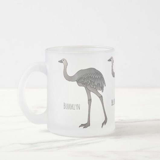 Darstellung eines größeren Rhea-Cartoon Mattglastasse (Links)