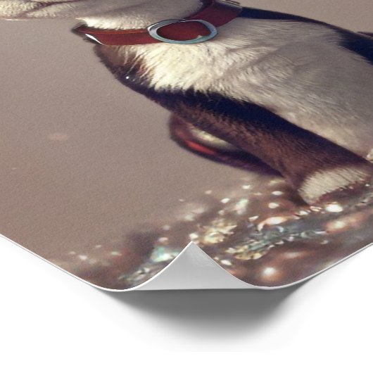 Darstellung eines Niedlichen Hundes Poster (Ecke)