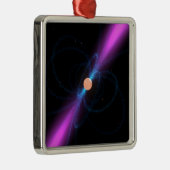 Darstellung eines Pulsars Ornament Aus Metall (Rechts)
