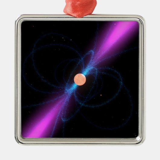 Darstellung eines Pulsars Ornament Aus Metall (Vorne)