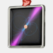 Darstellung eines Pulsars Ornament Aus Metall (Links)